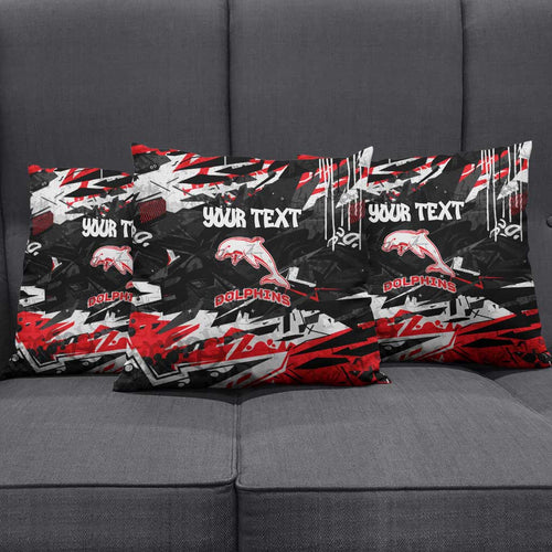 Personalized Dolphins Pillow Cover Graffiti Grunge Abstract Urban Street Style Design