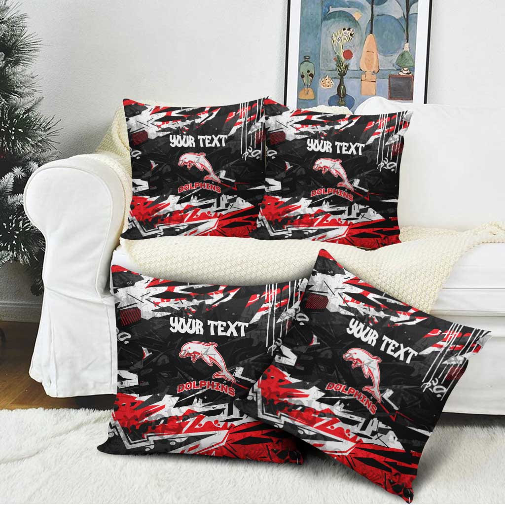 Personalized Dolphins Pillow Cover Graffiti Grunge Abstract Urban Street Style Design