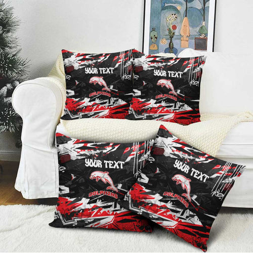 Personalized Dolphins Pillow Cover Graffiti Grunge Abstract Urban Street Style Design