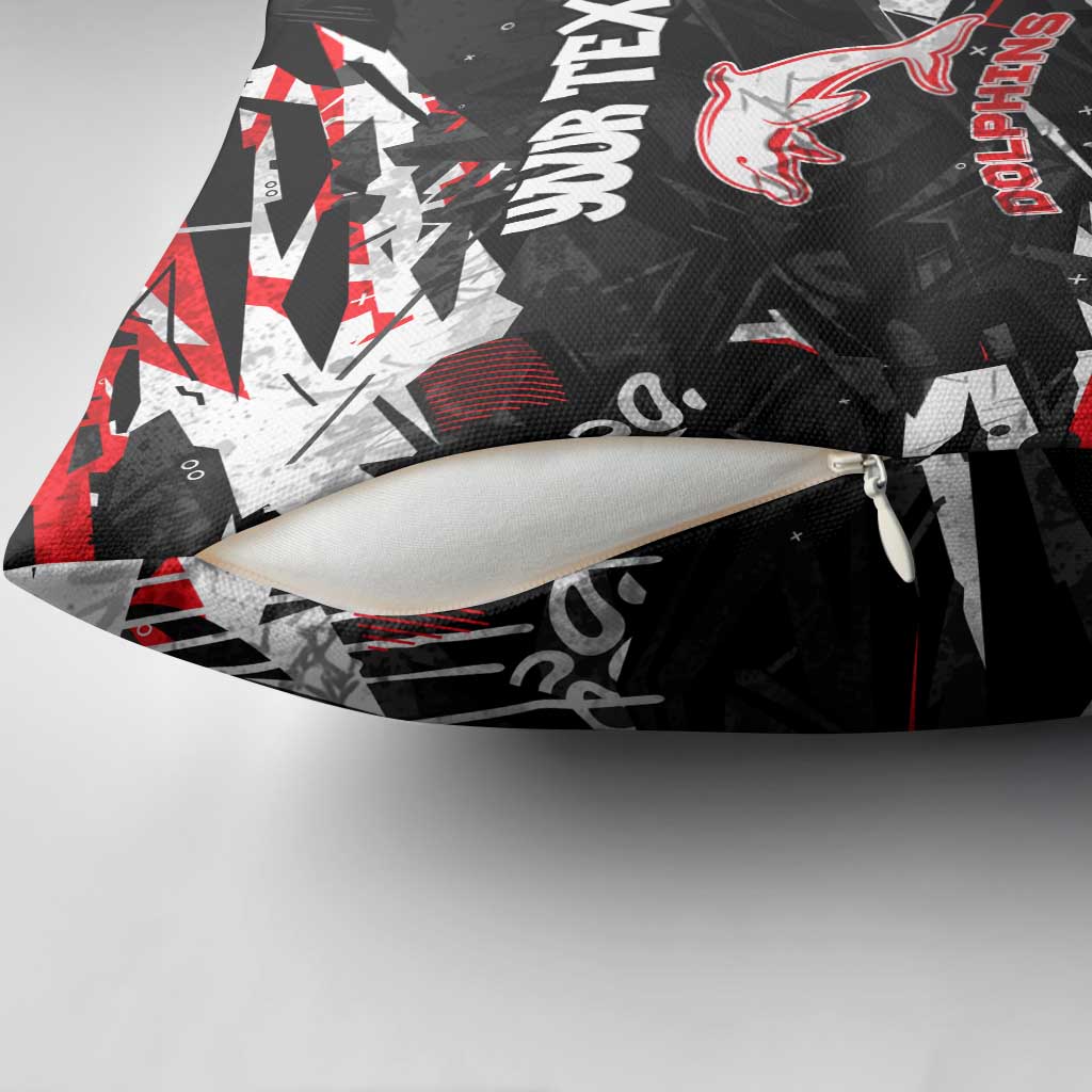 Personalized Dolphins Pillow Cover Graffiti Grunge Abstract Urban Street Style Design