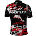 Personalized Dolphins Polo Shirt Graffiti Grunge Abstract Urban Street Style Design