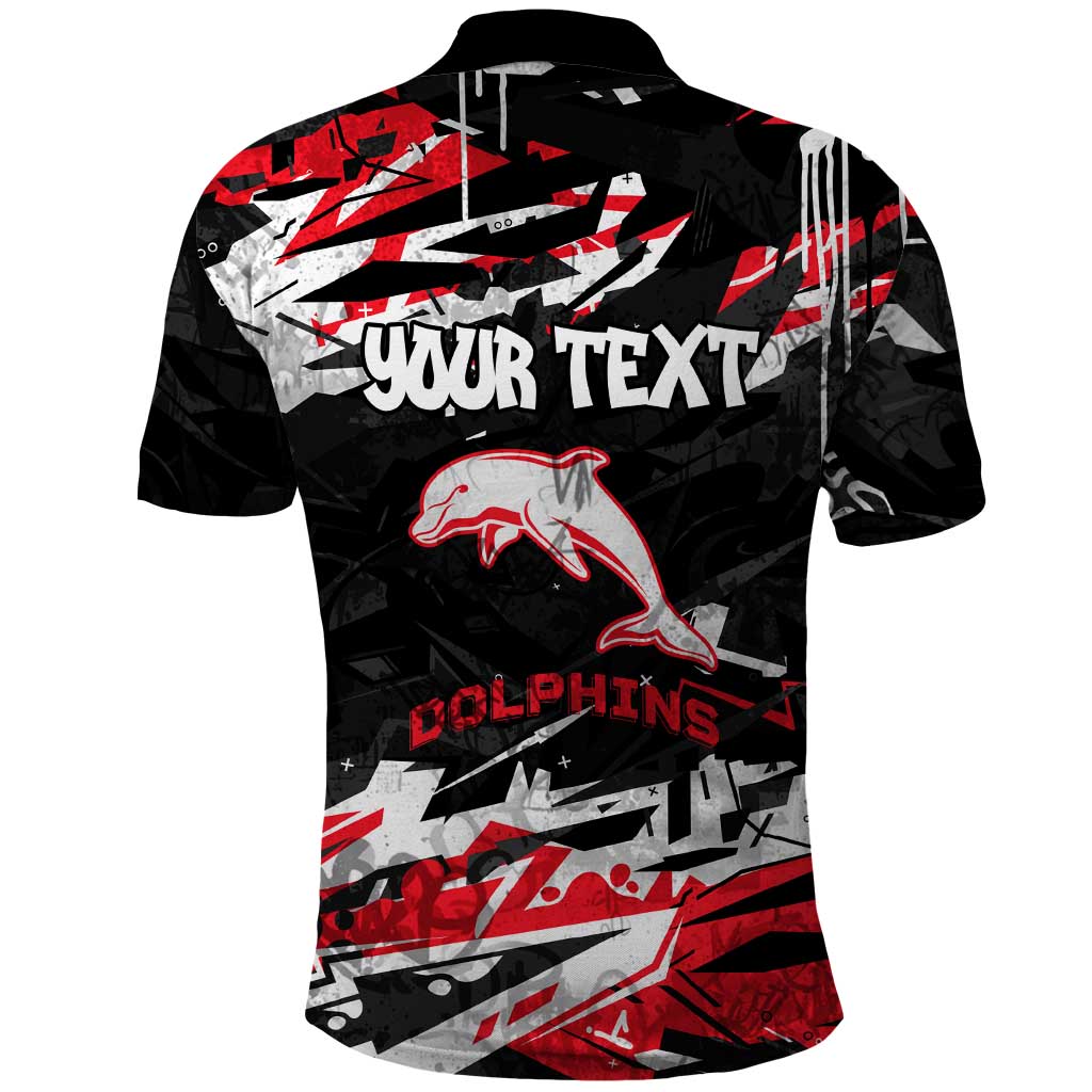 Personalized Dolphins Polo Shirt Graffiti Grunge Abstract Urban Street Style Design