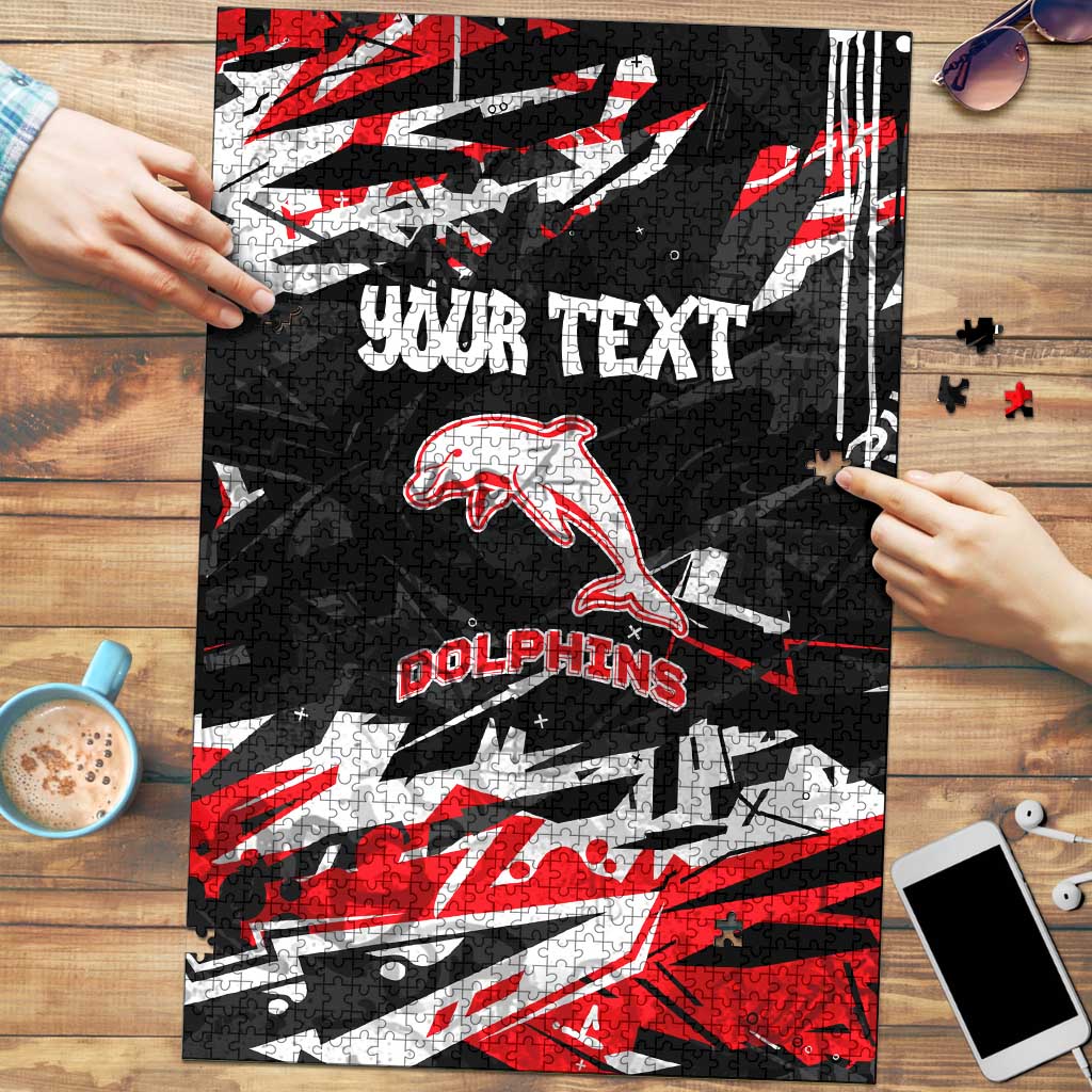 Personalized Dolphins Puzzle Graffiti Grunge Abstract Urban Street Style Design