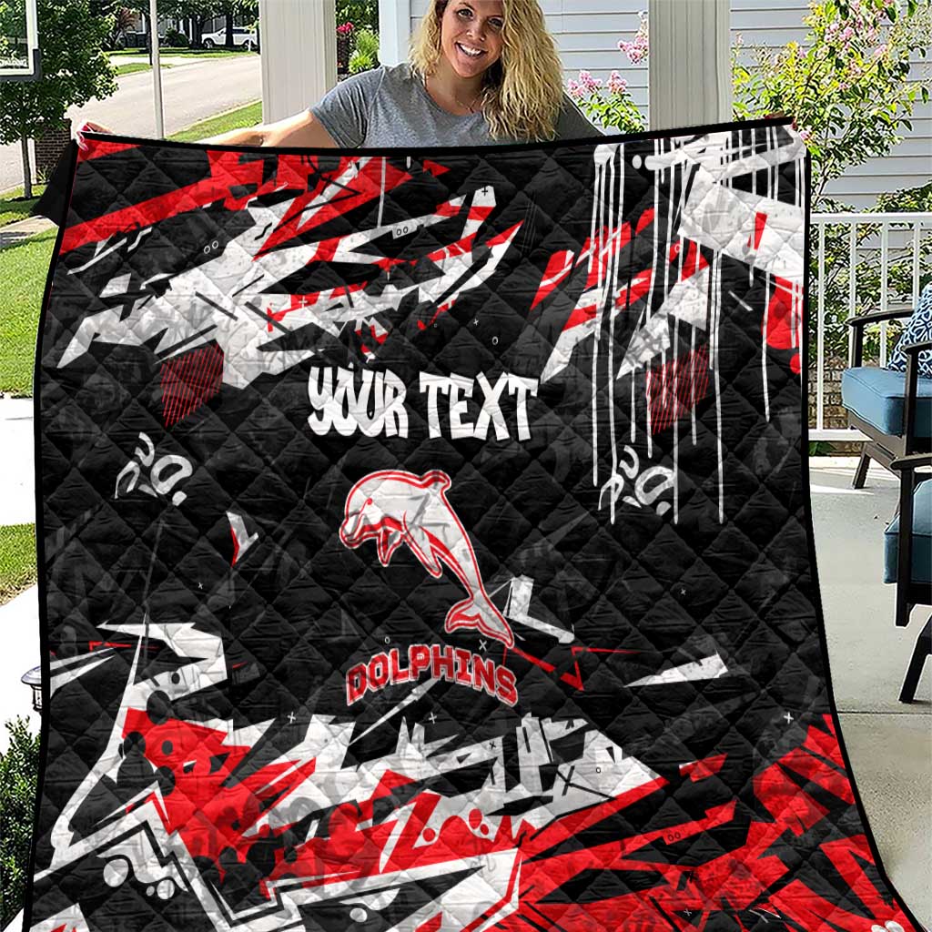 Personalized Dolphins Quilt Graffiti Grunge Abstract Urban Street Style Design