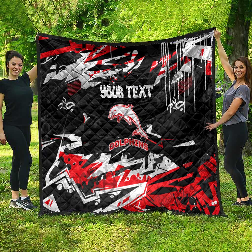 Personalized Dolphins Quilt Graffiti Grunge Abstract Urban Street Style Design