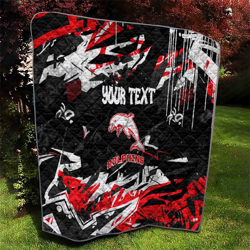 Personalized Dolphins Quilt Graffiti Grunge Abstract Urban Street Style Design