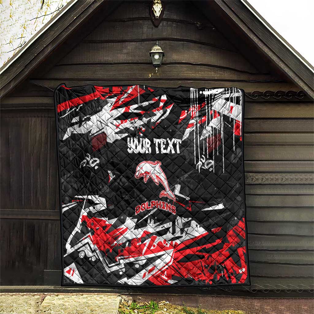 Personalized Dolphins Quilt Graffiti Grunge Abstract Urban Street Style Design