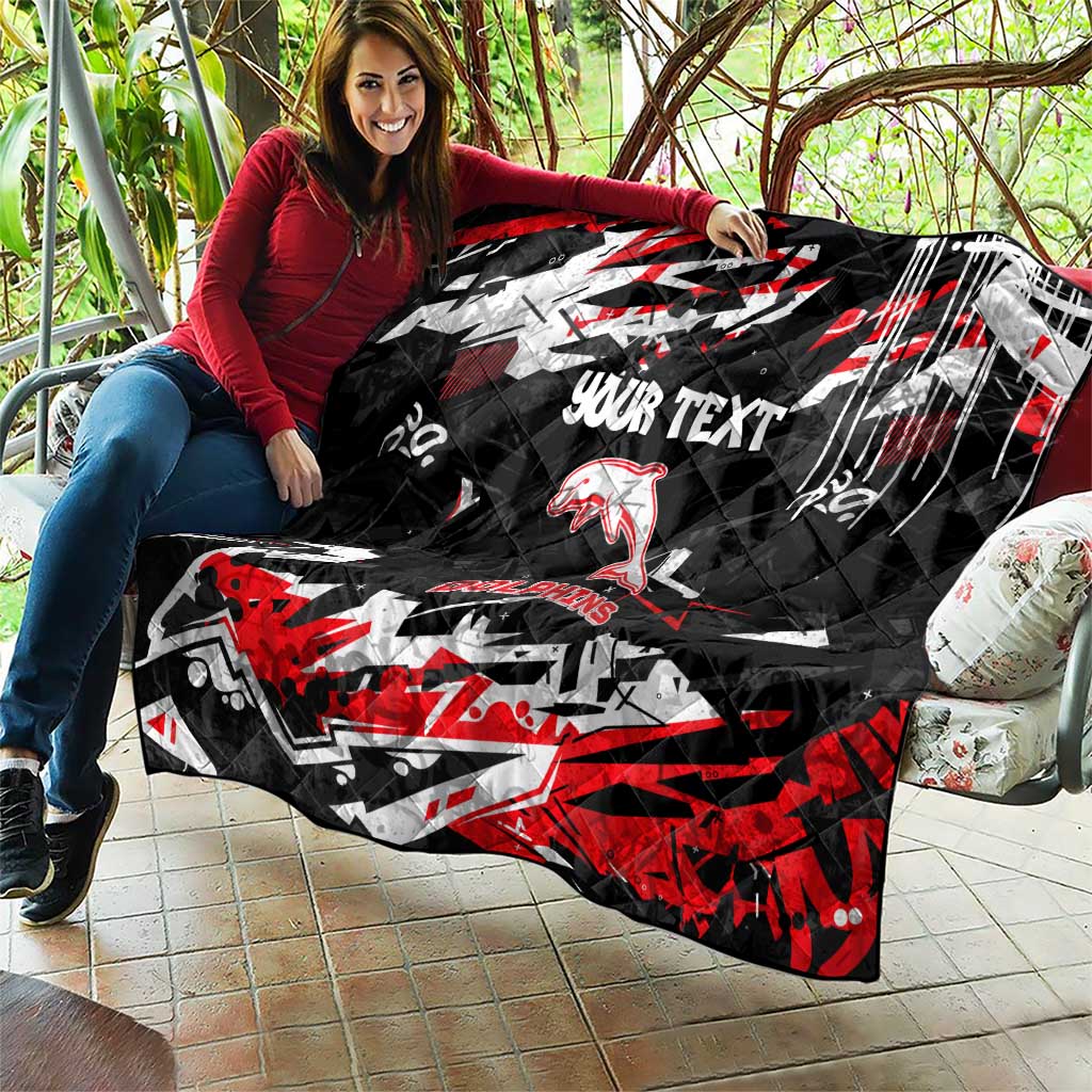 Personalized Dolphins Quilt Graffiti Grunge Abstract Urban Street Style Design
