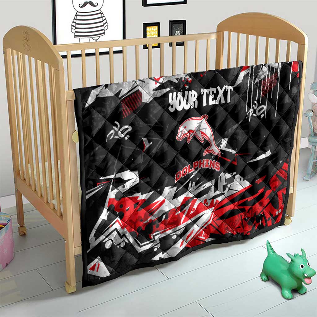Personalized Dolphins Quilt Graffiti Grunge Abstract Urban Street Style Design
