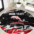 Personalized Dolphins Round Carpet Graffiti Grunge Abstract Urban Street Style Design