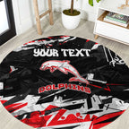 Personalized Dolphins Round Carpet Graffiti Grunge Abstract Urban Street Style Design