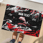 Personalized Dolphins Rubber Doormat Graffiti Grunge Abstract Urban Street Style Design