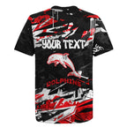 Personalized Dolphins Rugby Jersey Graffiti Grunge Abstract Urban Street Style Design