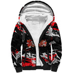 Personalized Dolphins Sherpa Hoodie Graffiti Grunge Abstract Urban Street Style Design