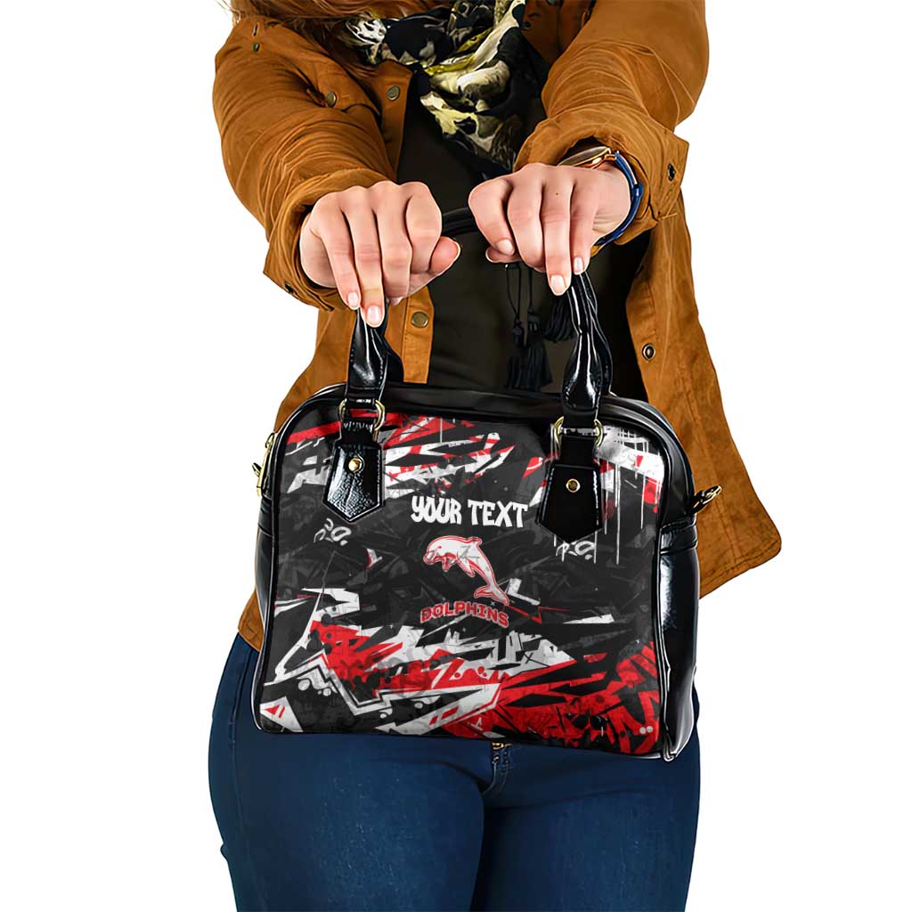 Personalized Dolphins Shoulder Handbag Graffiti Grunge Abstract Urban Street Style Design