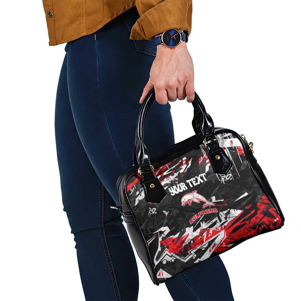 Personalized Dolphins Shoulder Handbag Graffiti Grunge Abstract Urban Street Style Design