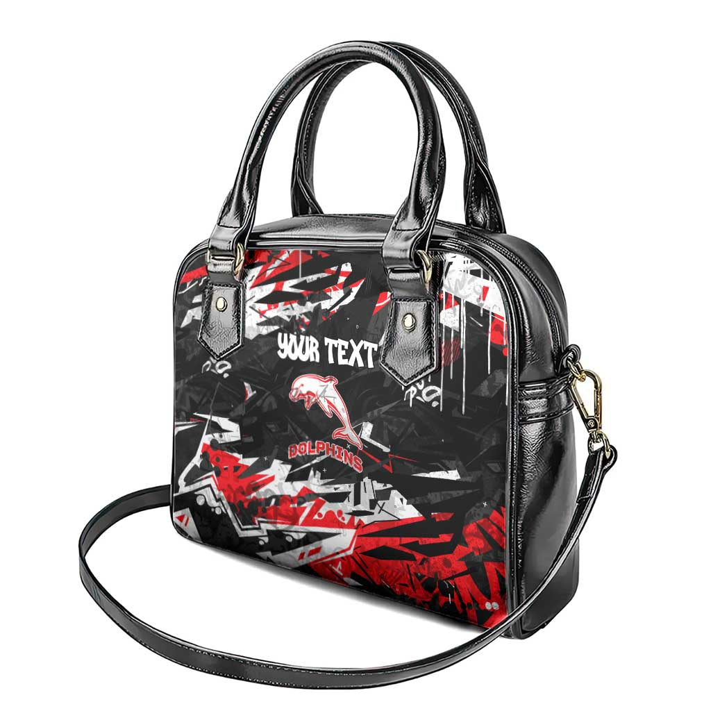 Personalized Dolphins Shoulder Handbag Graffiti Grunge Abstract Urban Street Style Design