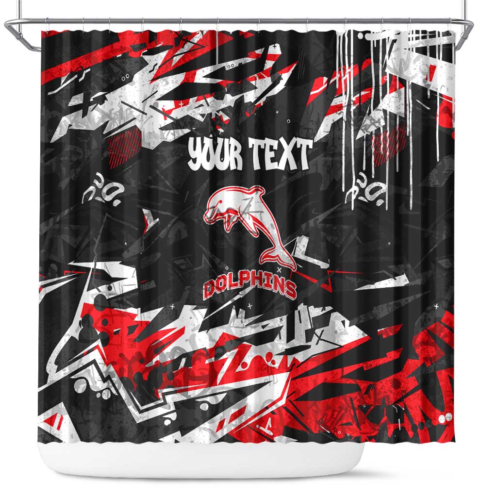 Personalized Dolphins Shower Curtain Graffiti Grunge Abstract Urban Street Style Design