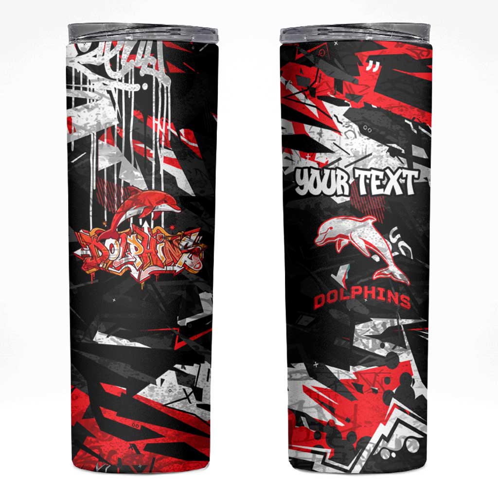 Personalized Dolphins Skinny Tumbler Graffiti Grunge Abstract Urban Street Style Design