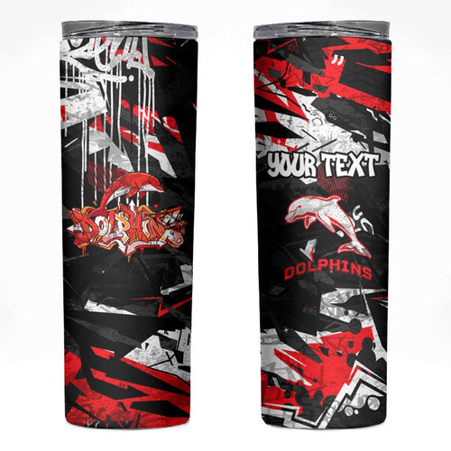 Personalized Dolphins Skinny Tumbler Graffiti Grunge Abstract Urban Street Style Design