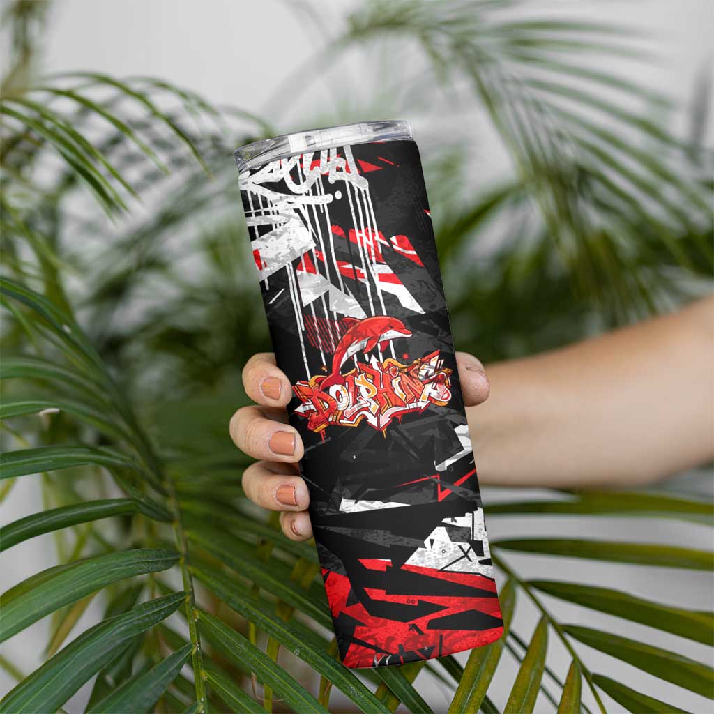 Personalized Dolphins Skinny Tumbler Graffiti Grunge Abstract Urban Street Style Design