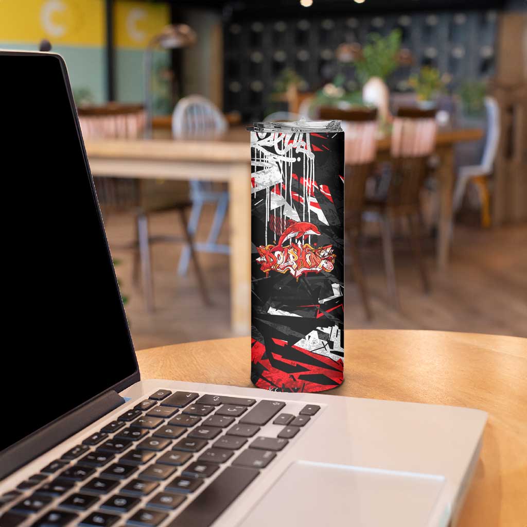 Personalized Dolphins Skinny Tumbler Graffiti Grunge Abstract Urban Street Style Design