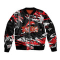 Personalized Dolphins Sleeve Zip Bomber Jacket Graffiti Grunge Abstract Urban Street Style Design