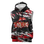 Personalized Dolphins Sleeveless Hoodie Graffiti Grunge Abstract Urban Street Style Design