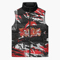 Personalized Dolphins Sleeveless Puffer Jacket Graffiti Grunge Abstract Urban Street Style Design