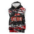 Personalized Dolphins Sleeveless Zip Hoodie Graffiti Grunge Abstract Urban Street Style Design