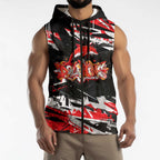 Personalized Dolphins Sleeveless Zip Hoodie Graffiti Grunge Abstract Urban Street Style Design