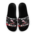 Personalized Dolphins Slide Sandals Graffiti Grunge Abstract Urban Street Style Design