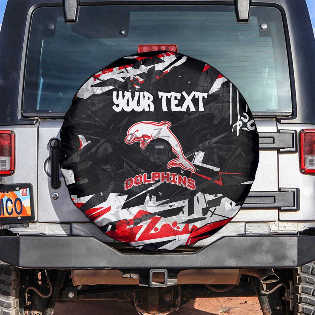 Personalized Dolphins Spare Tire Cover Graffiti Grunge Abstract Urban Street Style Design