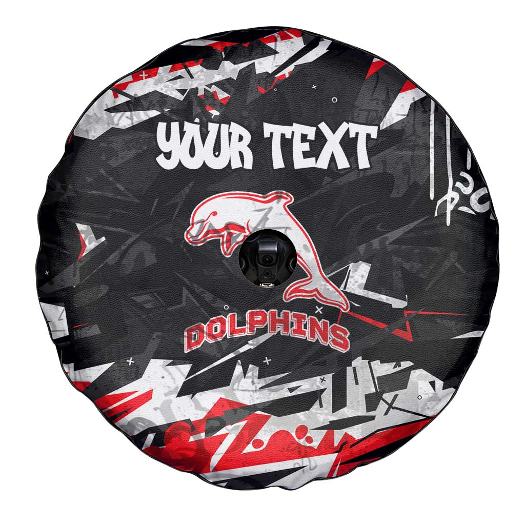 Personalized Dolphins Spare Tire Cover Graffiti Grunge Abstract Urban Street Style Design