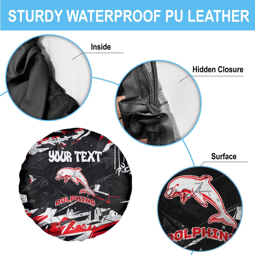 Personalized Dolphins Spare Tire Cover Graffiti Grunge Abstract Urban Street Style Design