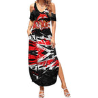 Personalized Dolphins Summer Maxi Dress Graffiti Grunge Abstract Urban Street Style Design
