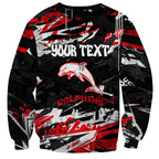 Personalized Dolphins Sweatshirt Graffiti Grunge Abstract Urban Street Style Design