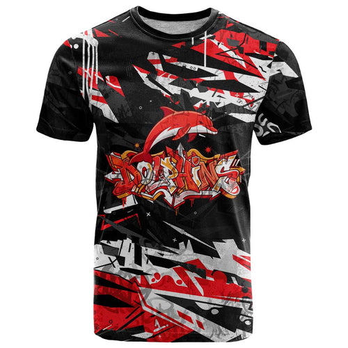 Personalized Dolphins T Shirt Graffiti Grunge Abstract Urban Street Style Design