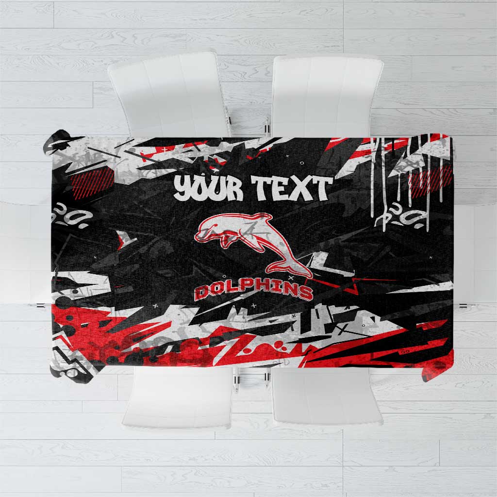 Personalized Dolphins Tablecloth Graffiti Grunge Abstract Urban Street Style Design