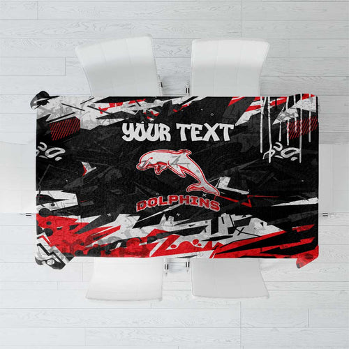 Personalized Dolphins Tablecloth Graffiti Grunge Abstract Urban Street Style Design