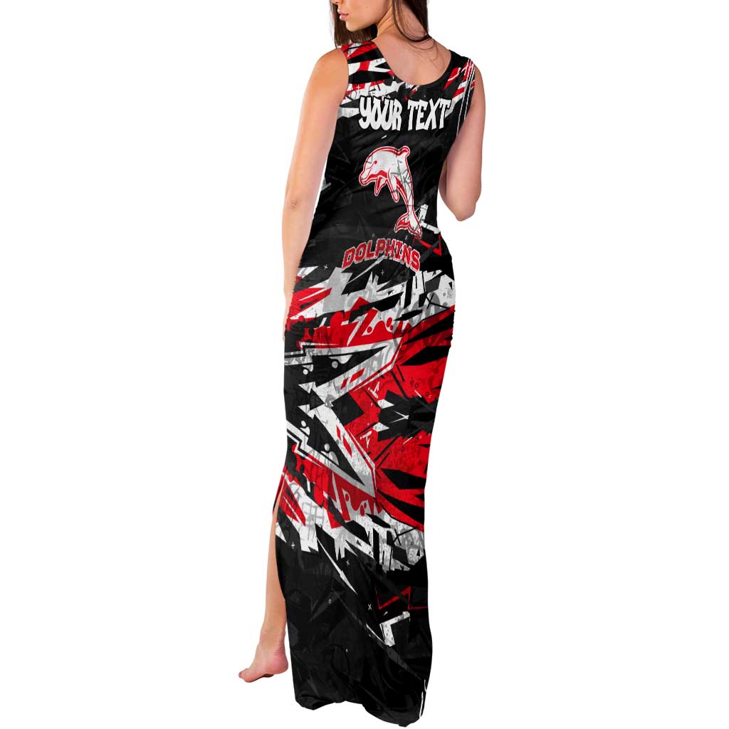 Personalized Dolphins Tank Maxi Dress Graffiti Grunge Abstract Urban Street Style Design