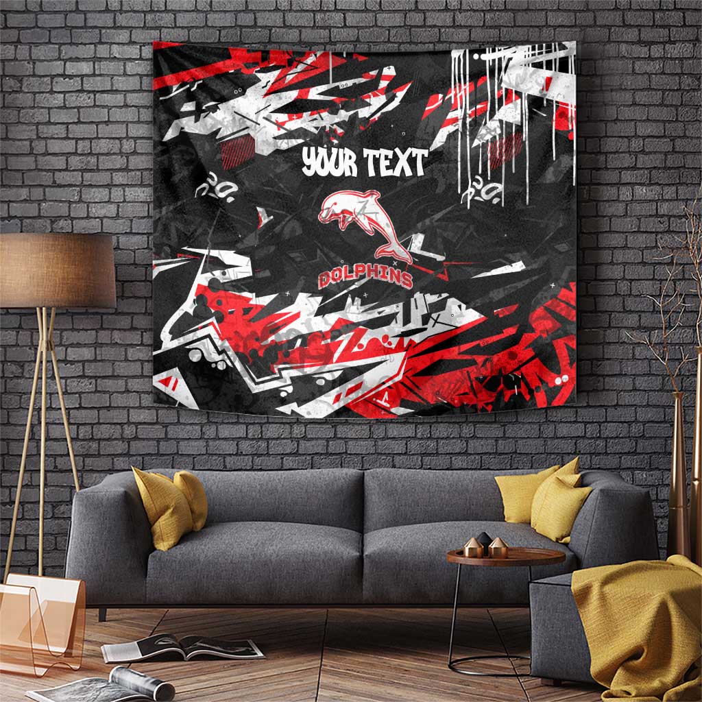 Personalized Dolphins Tapestry Graffiti Grunge Abstract Urban Street Style Design