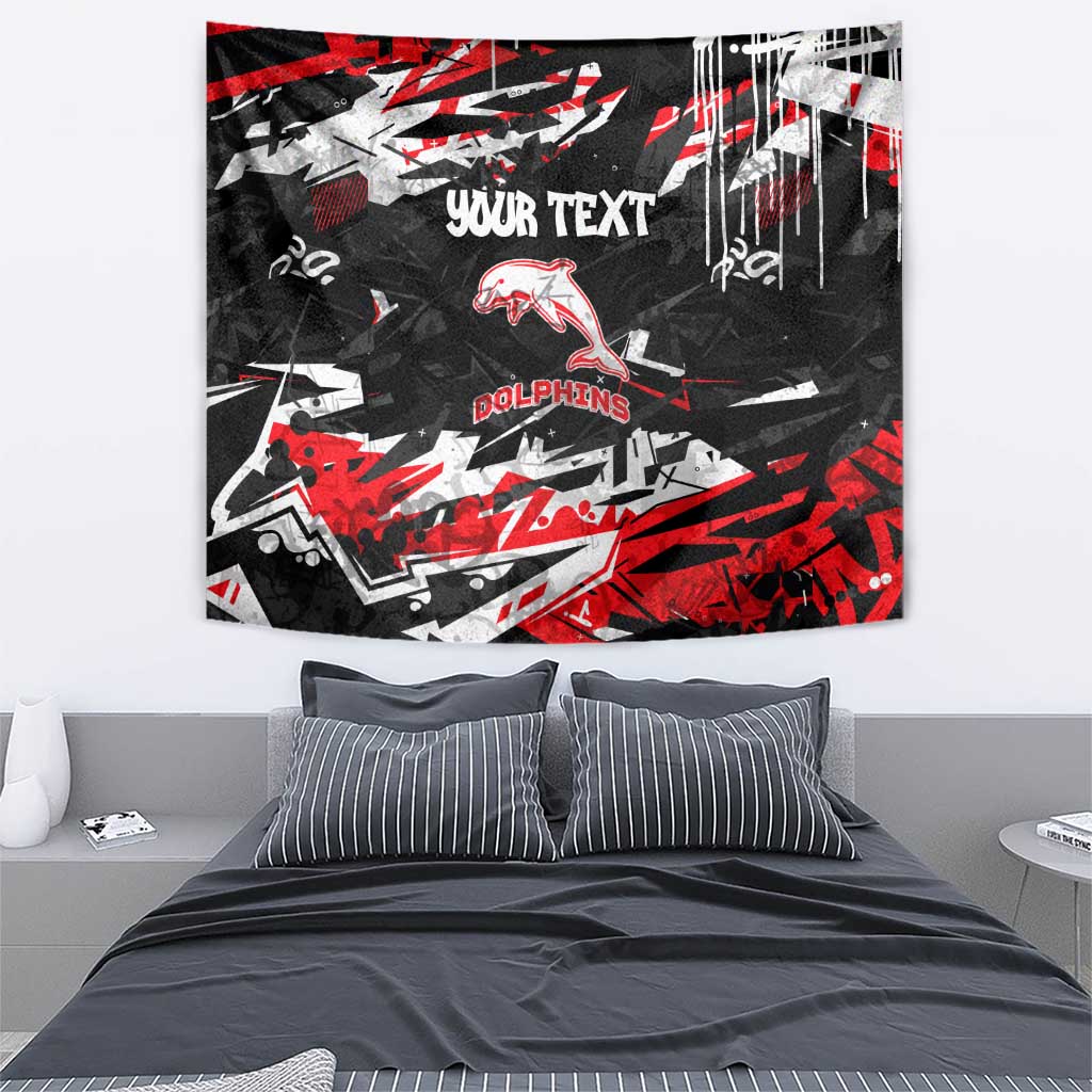 Personalized Dolphins Tapestry Graffiti Grunge Abstract Urban Street Style Design
