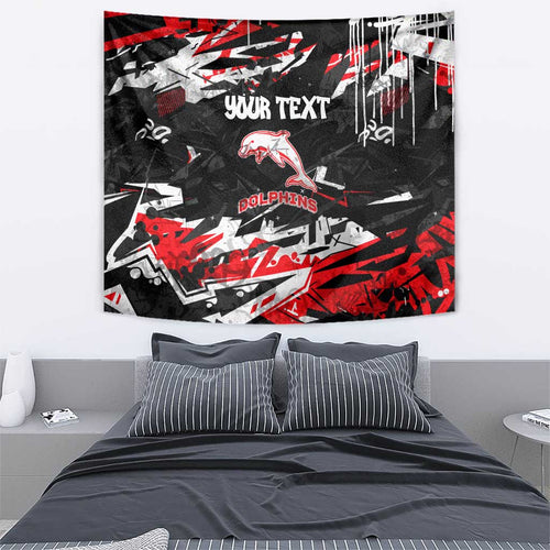 Personalized Dolphins Tapestry Graffiti Grunge Abstract Urban Street Style Design