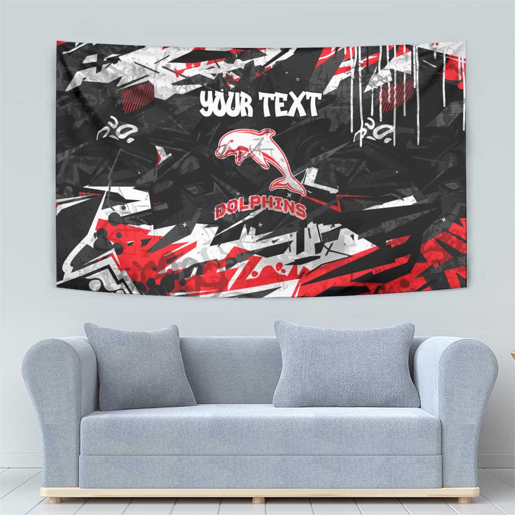Personalized Dolphins Tapestry Graffiti Grunge Abstract Urban Street Style Design