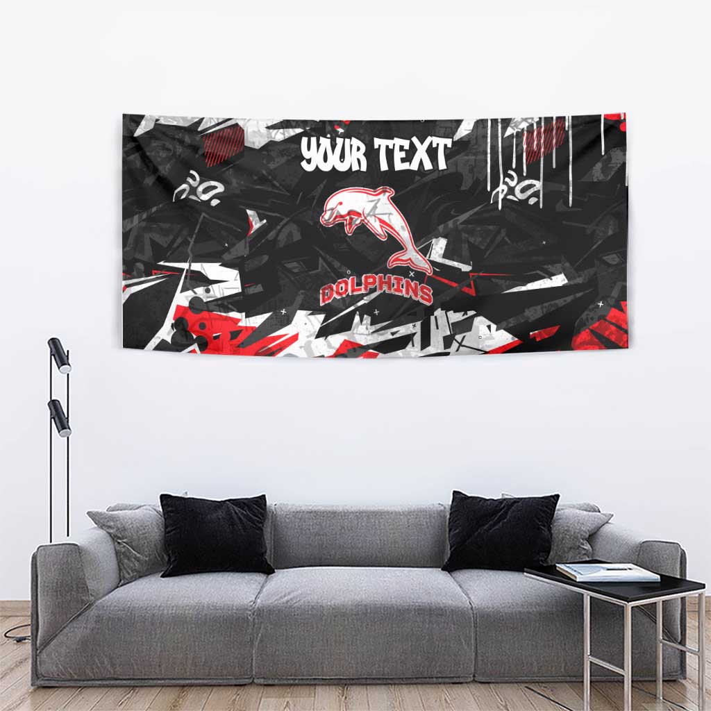 Personalized Dolphins Tapestry Graffiti Grunge Abstract Urban Street Style Design