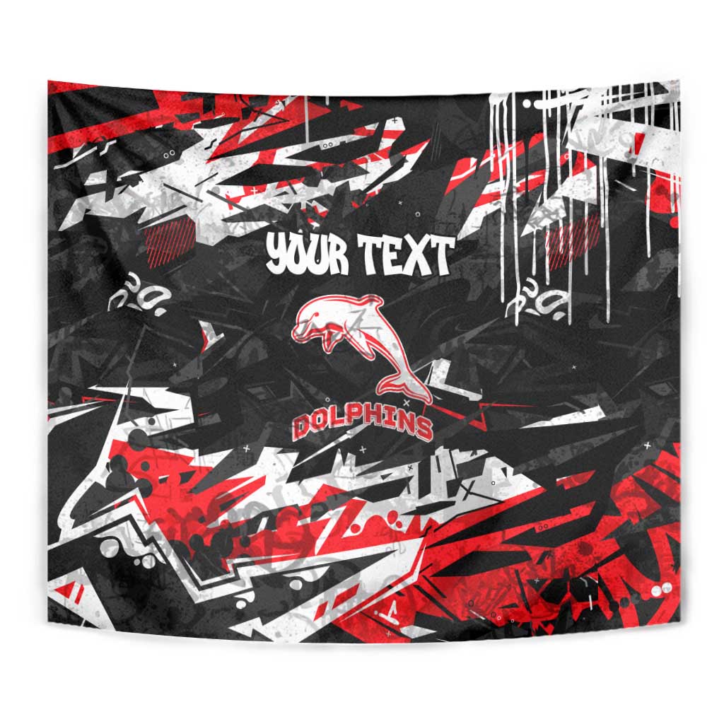 Personalized Dolphins Tapestry Graffiti Grunge Abstract Urban Street Style Design
