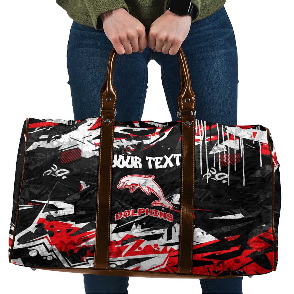 Personalized Dolphins Travel Bag Graffiti Grunge Abstract Urban Street Style Design