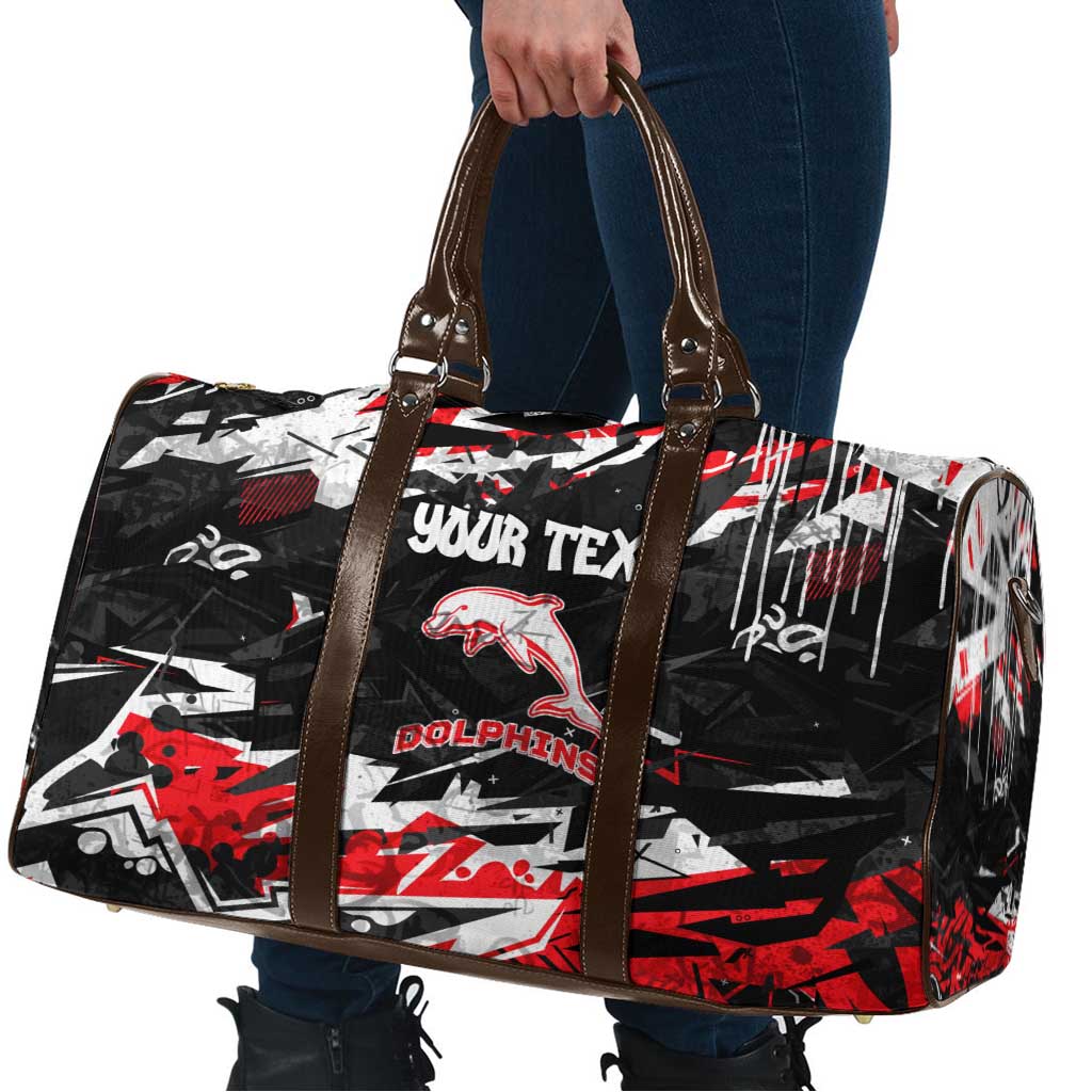 Personalized Dolphins Travel Bag Graffiti Grunge Abstract Urban Street Style Design