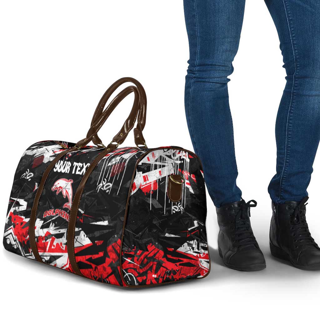 Personalized Dolphins Travel Bag Graffiti Grunge Abstract Urban Street Style Design